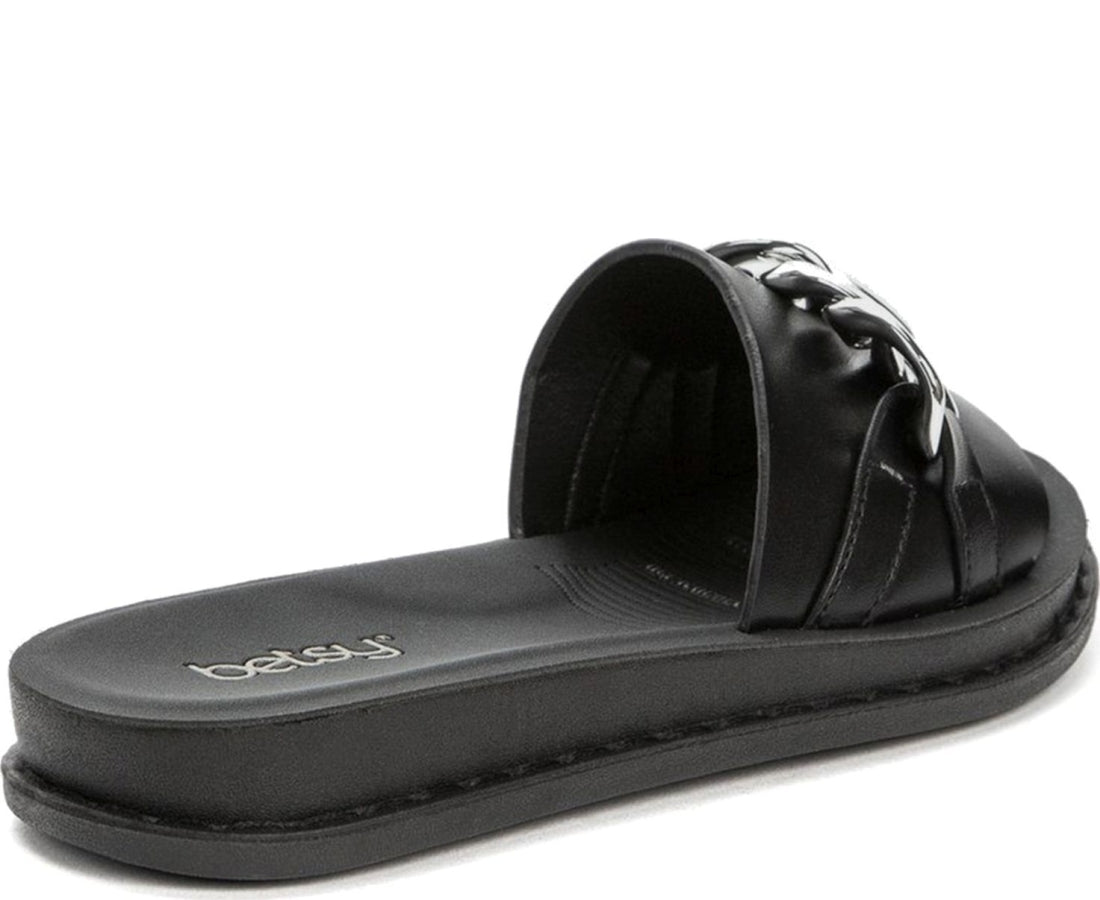 black casual open slippers