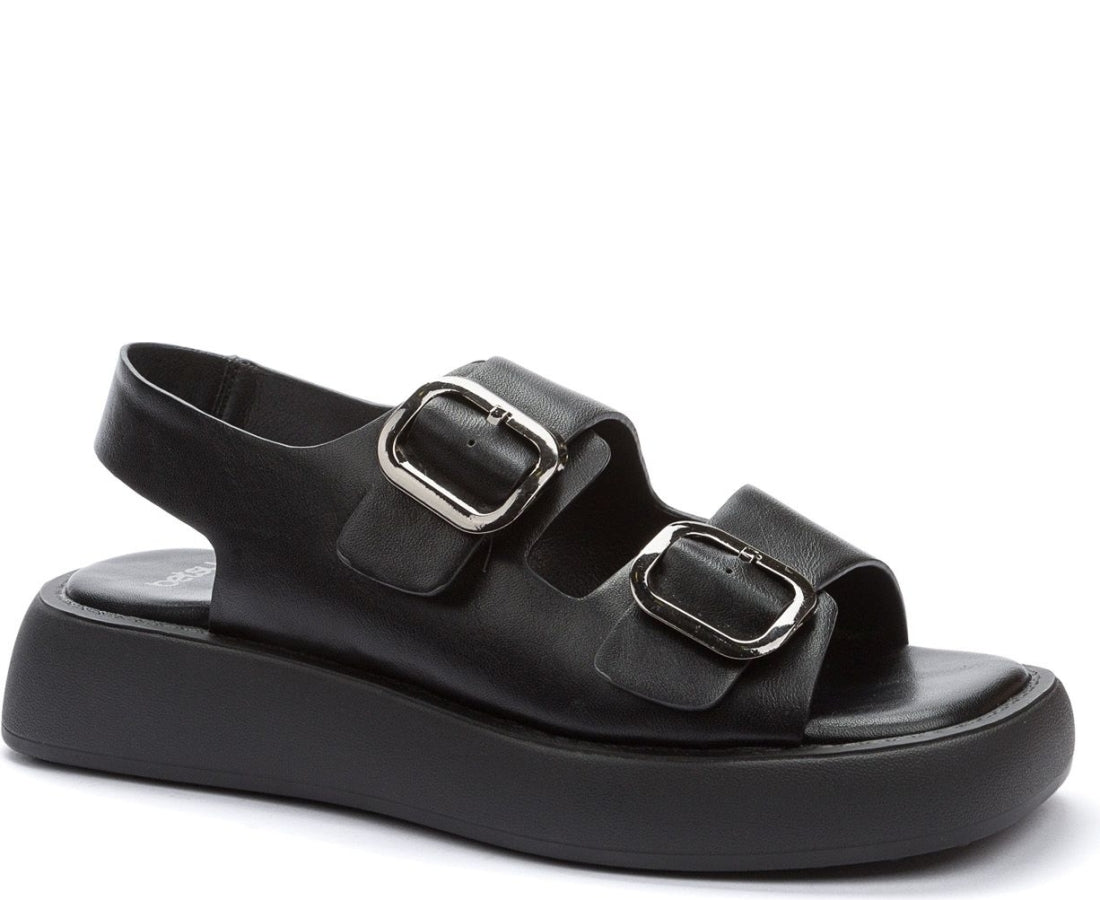 black casual open sandals
