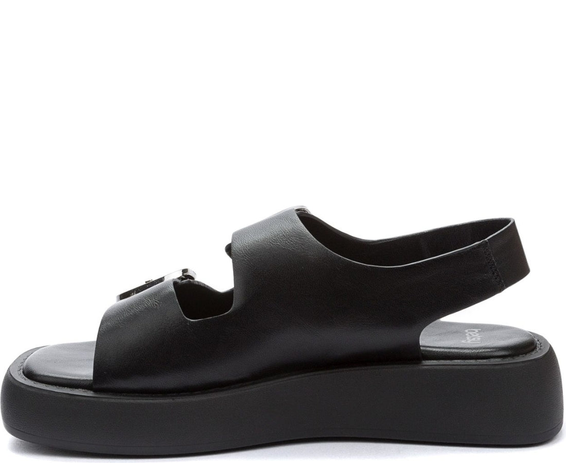 black casual open sandals