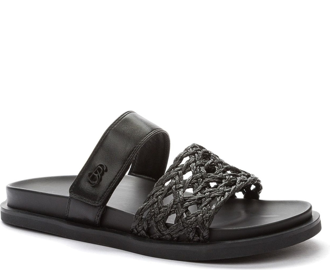 black casual open slippers