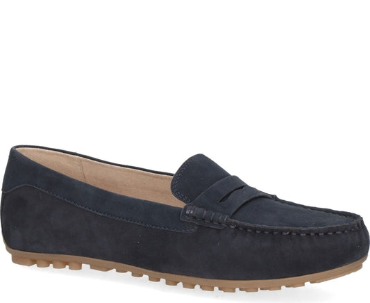 blue casual closed mocasins