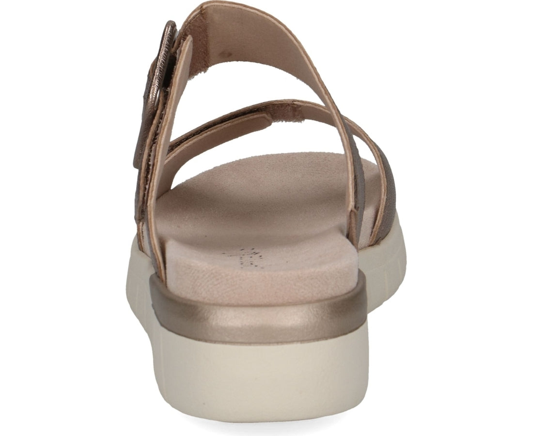 taupe metallic casual open slippers