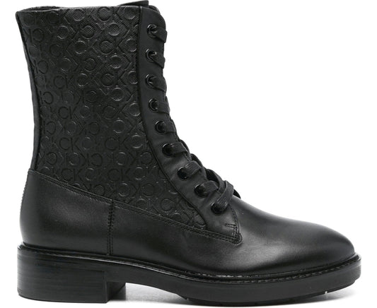 flat combat boot mono mix
