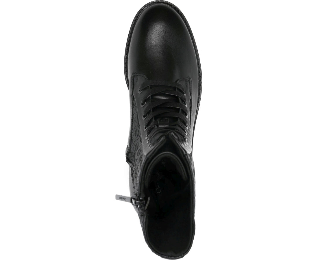 flat combat boot mono mix