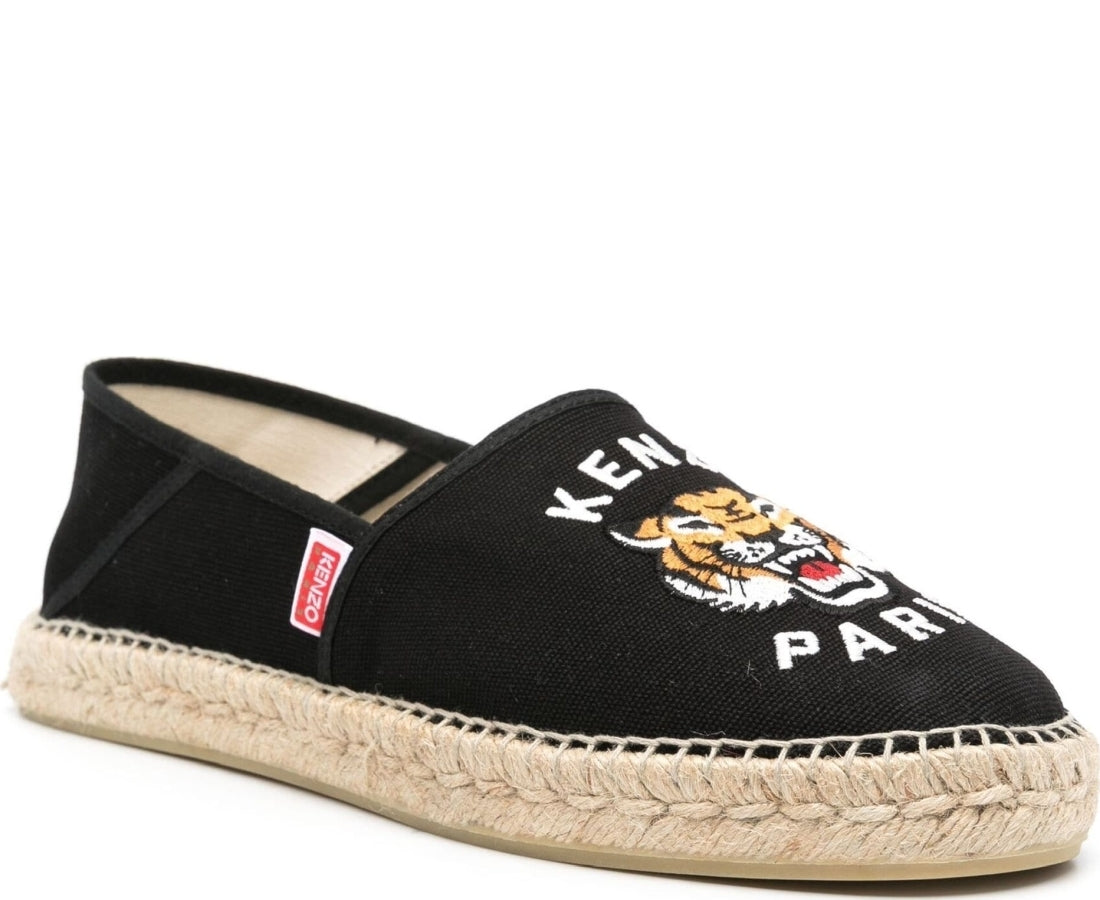 kenzo espadrille slip-on spe black