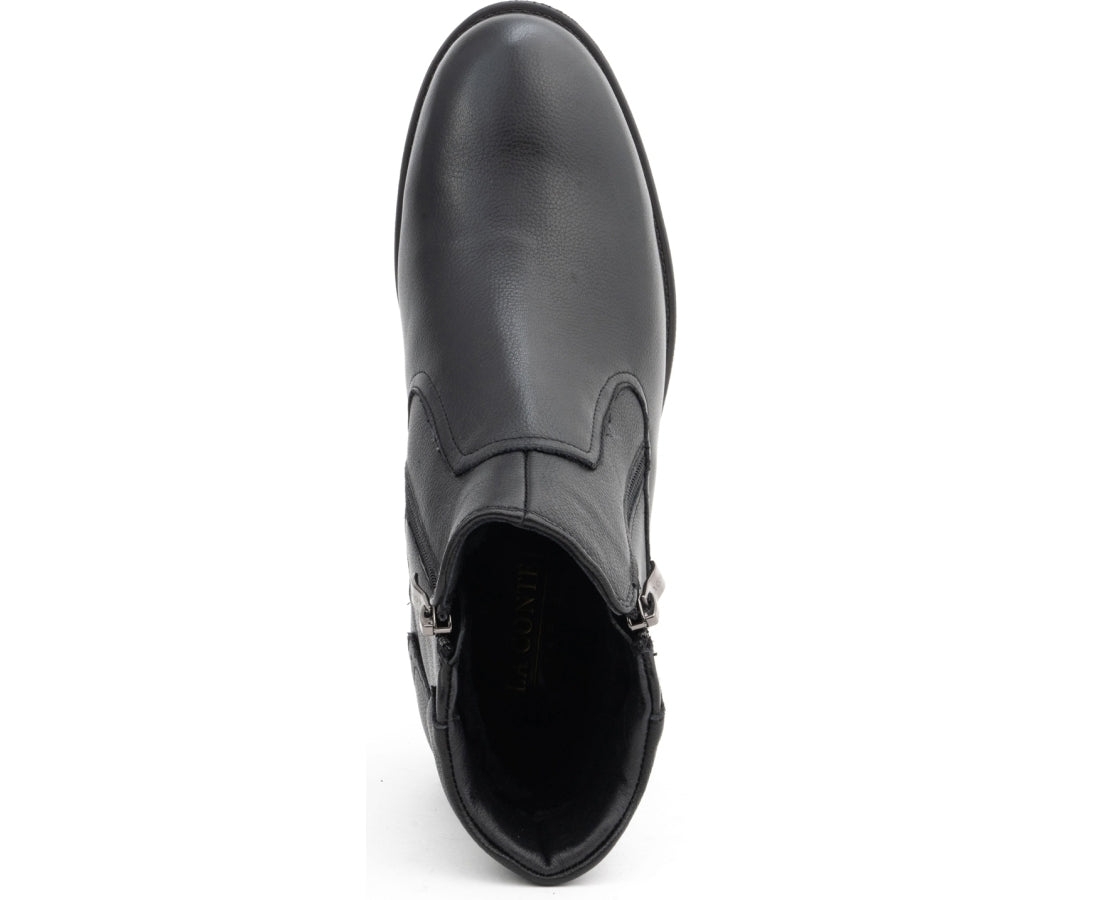 black casual closed booties