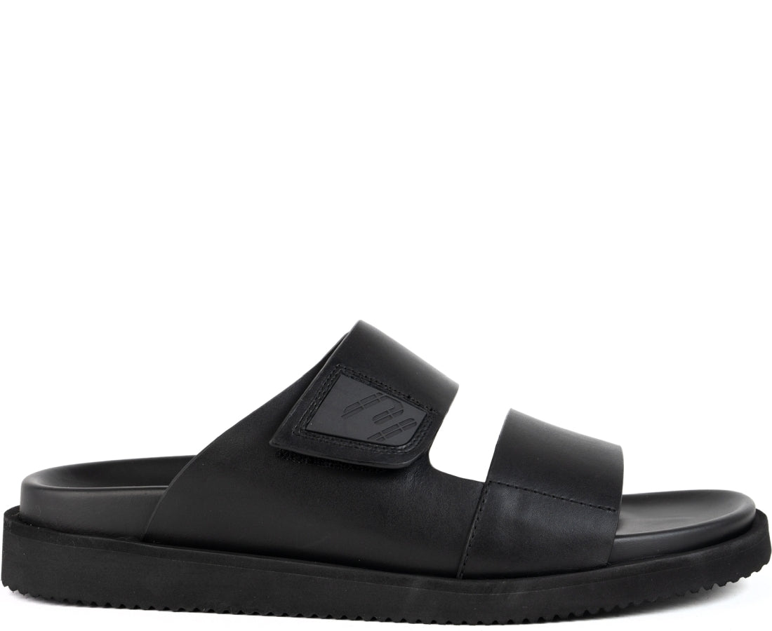 black casual open slippers