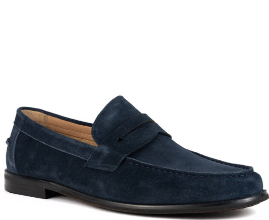 blue casual closed loafers