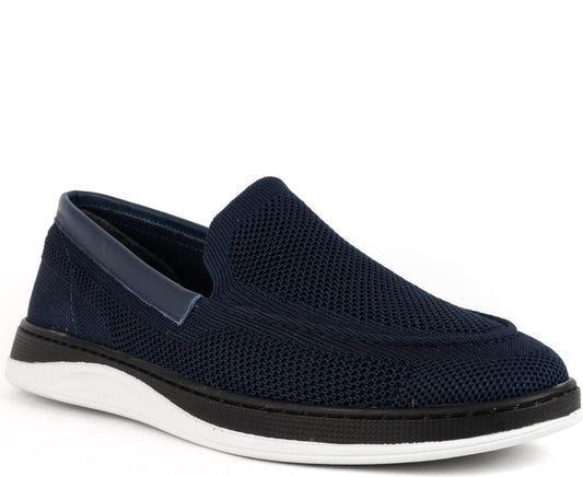 blue casual closed mocasins