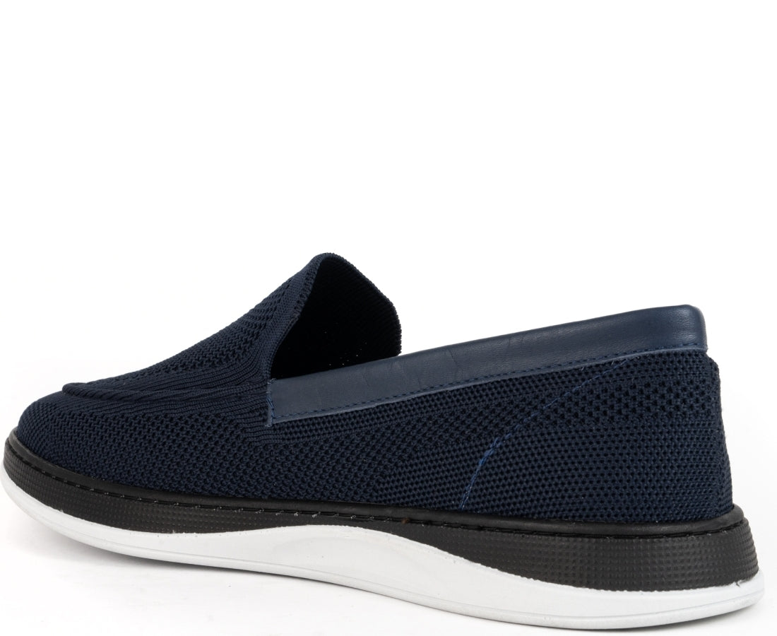 blue casual closed mocasins