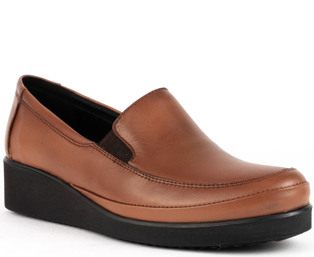 brown casual closed loafers
