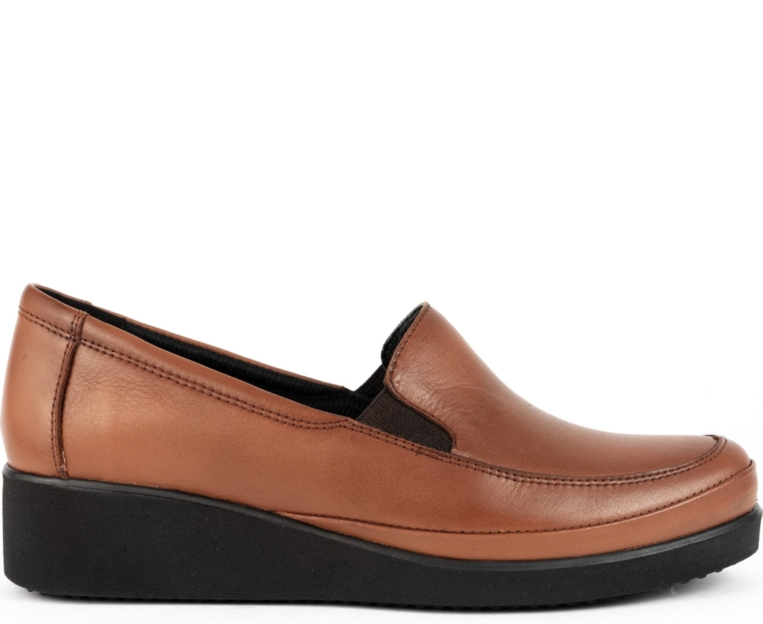 brown casual closed loafers