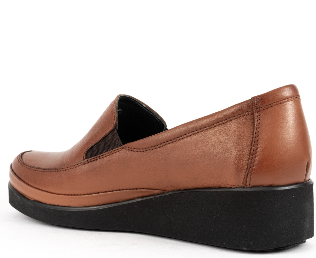 brown casual closed loafers