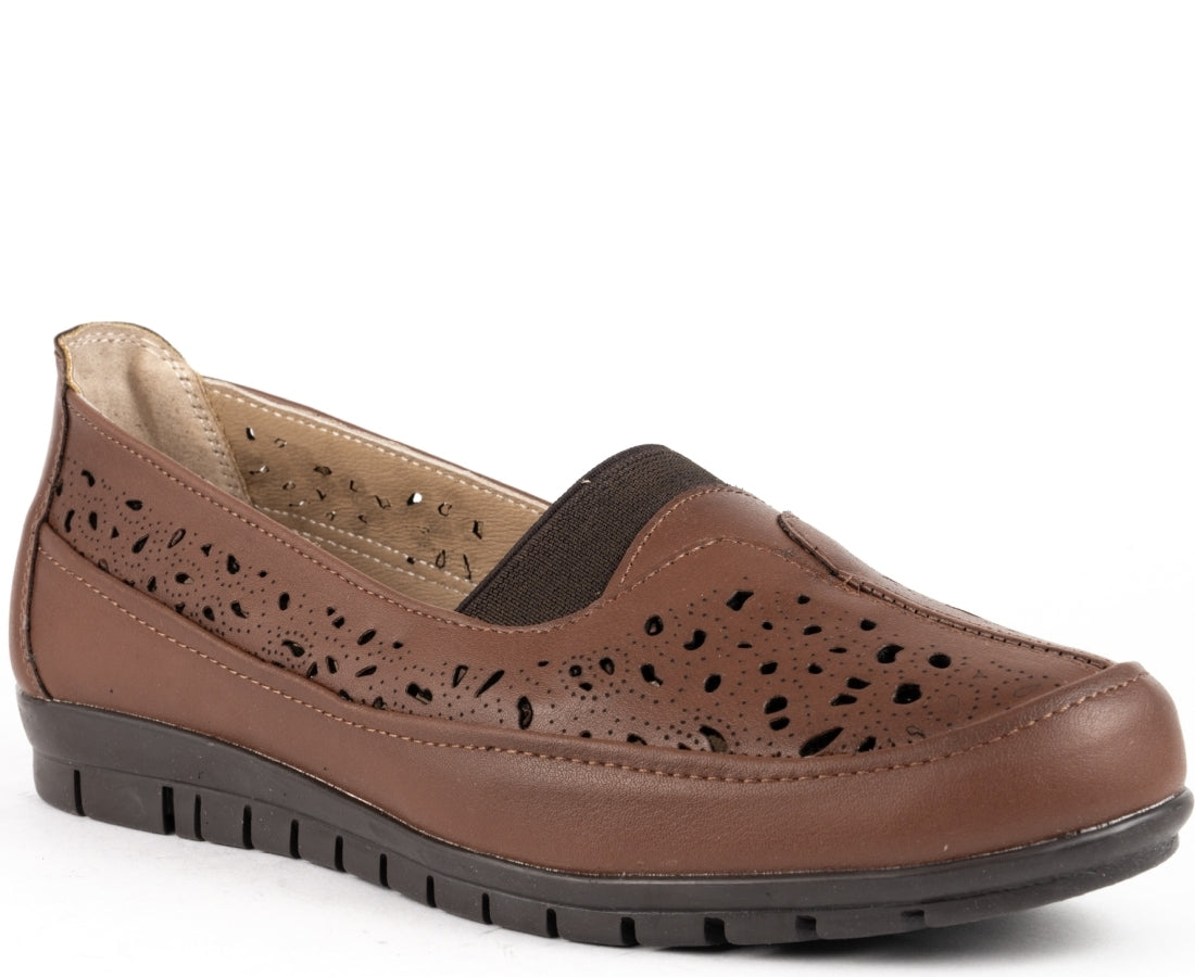 brown casual closed loafers