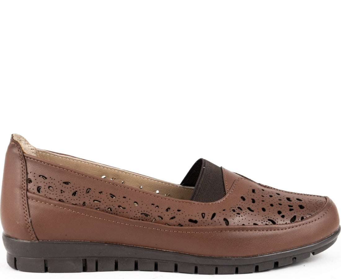 brown casual closed loafers