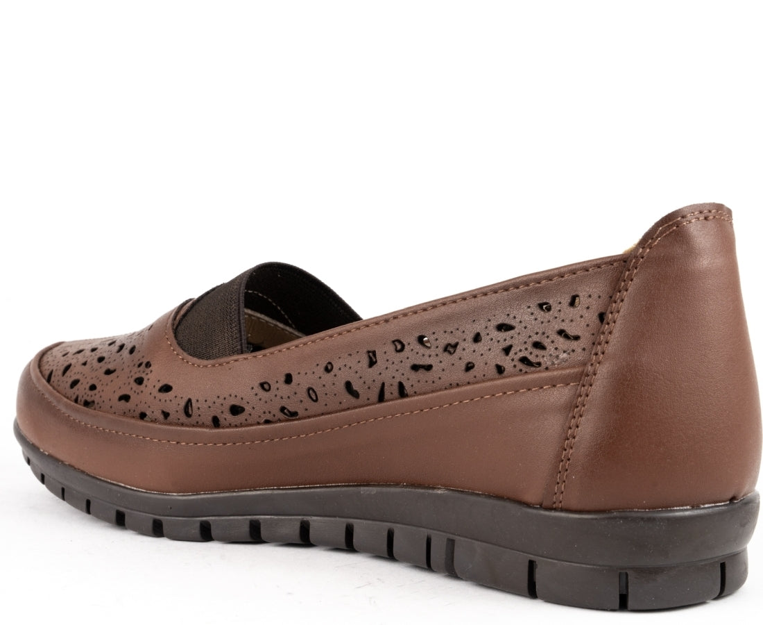 brown casual closed loafers