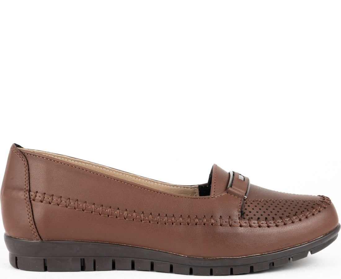 brown casual closed loafers