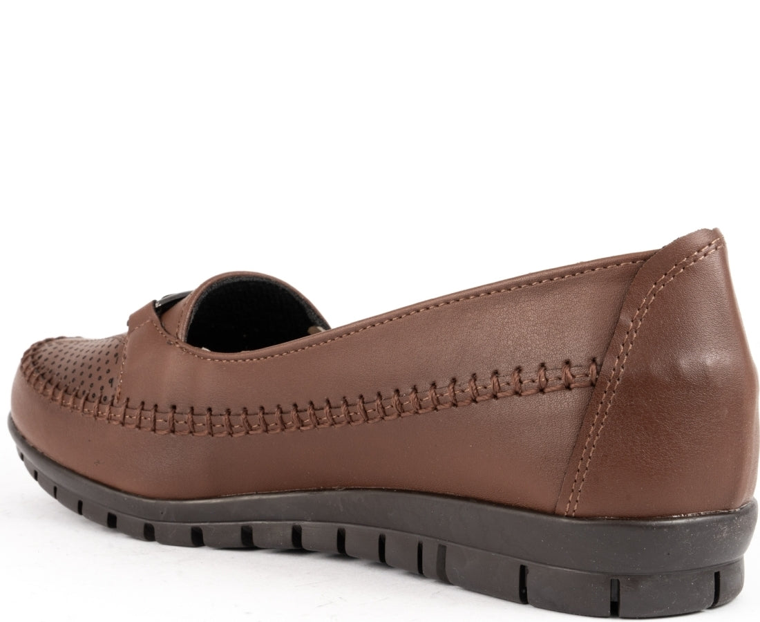 brown casual closed loafers
