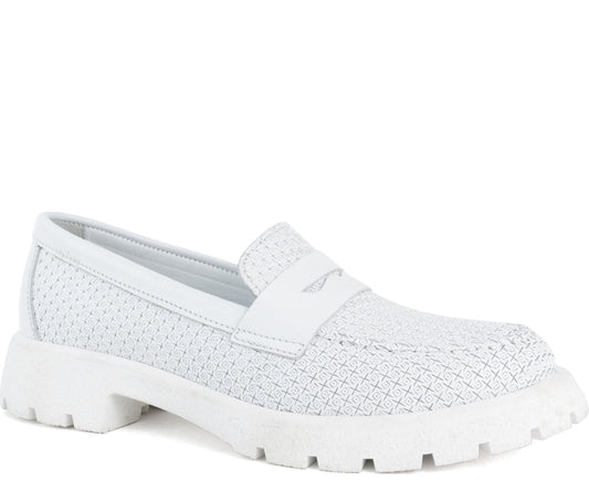 white casual closed loafers