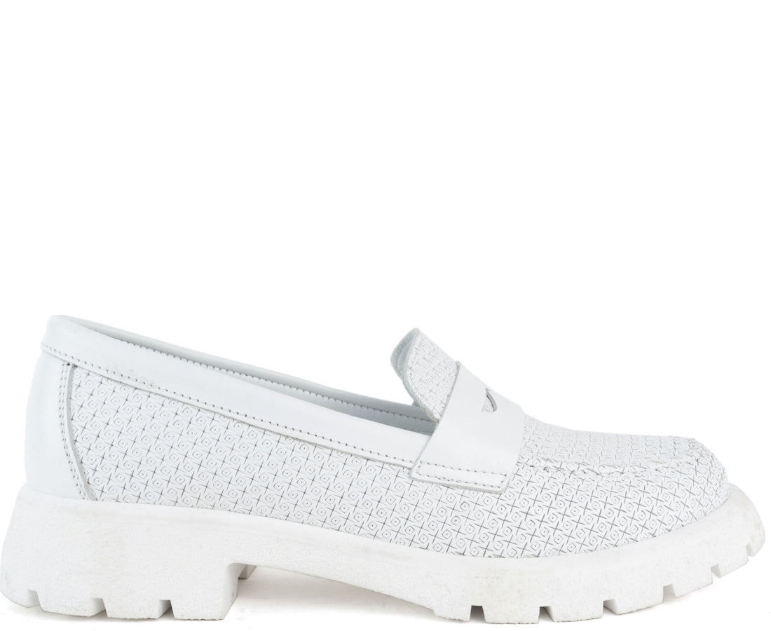 white casual closed loafers