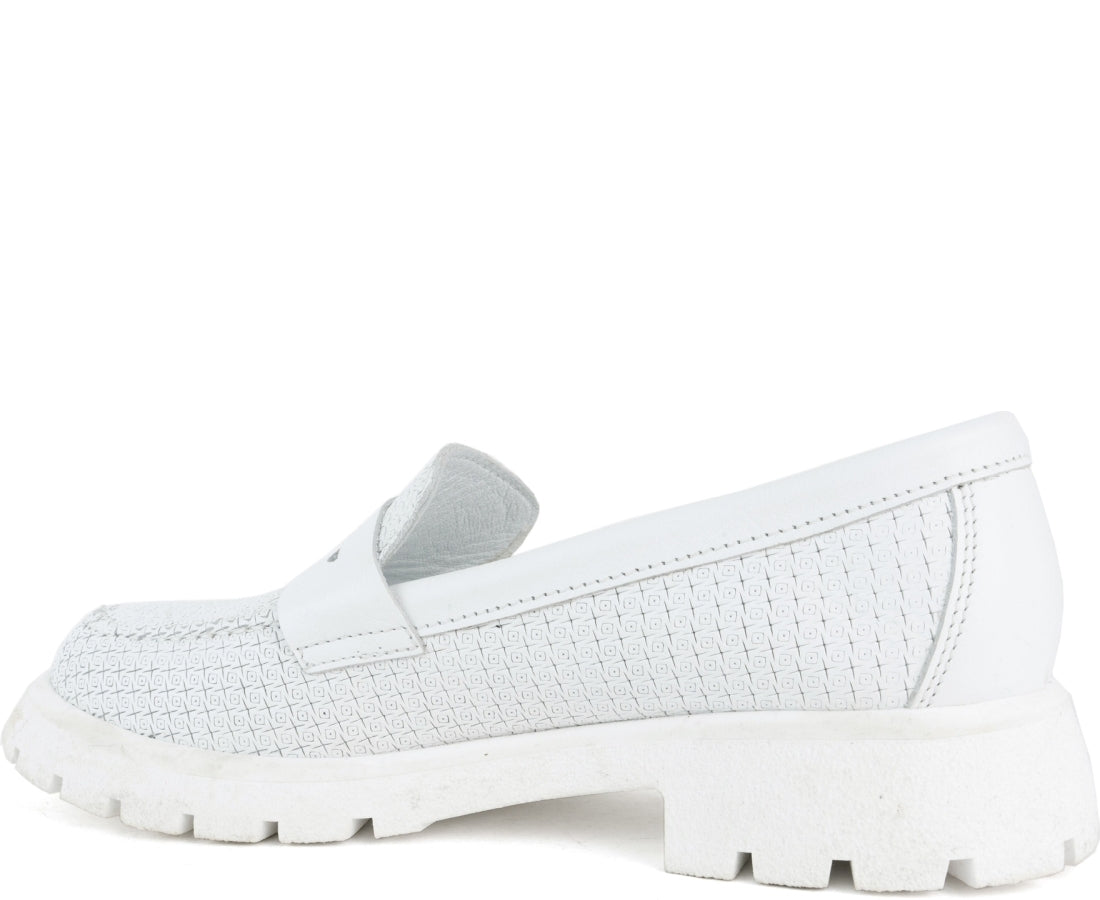 white casual closed loafers
