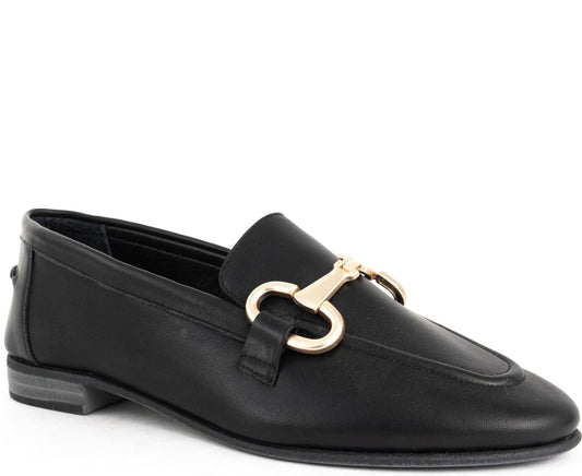 black classic closed loafers