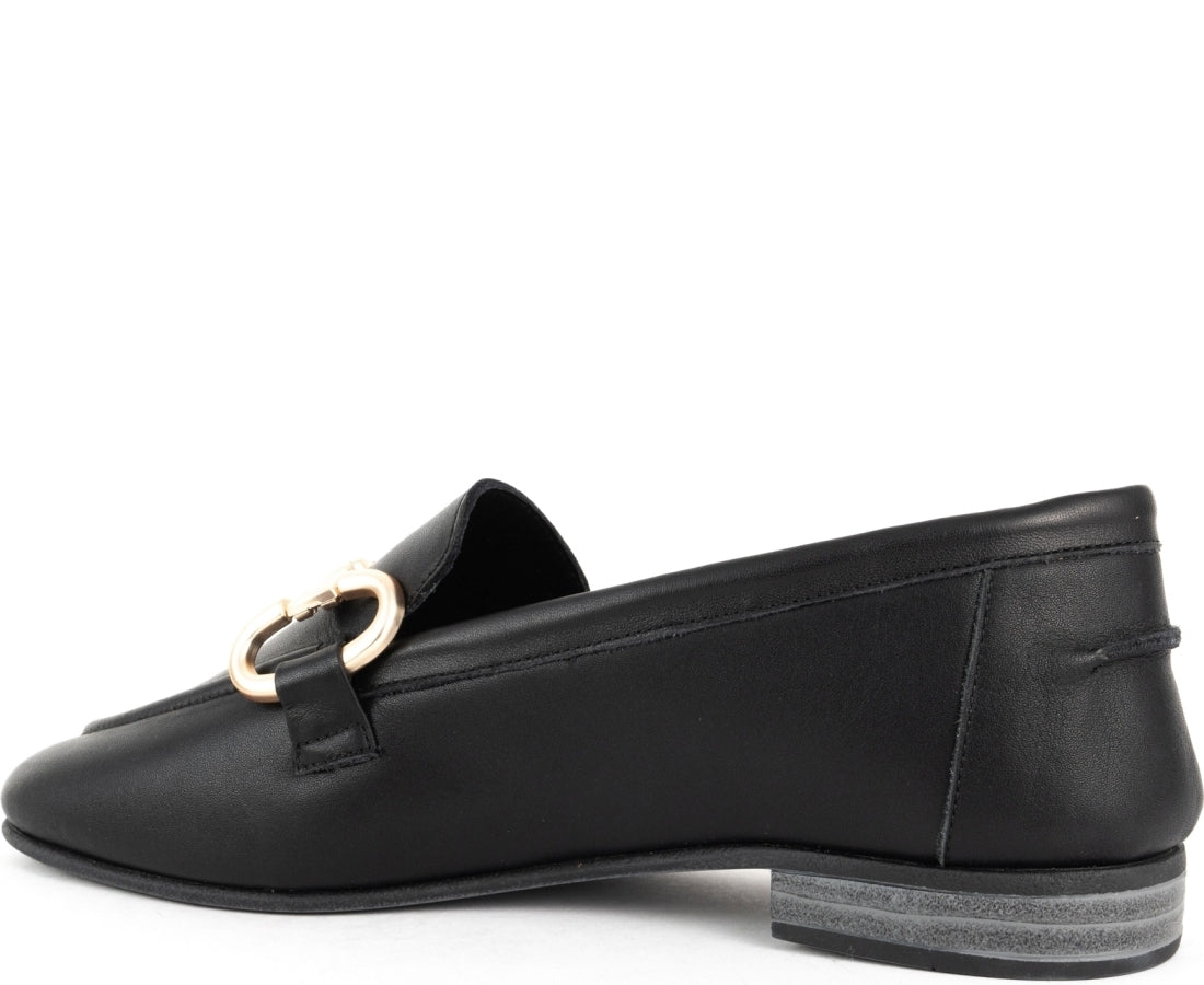 black classic closed loafers
