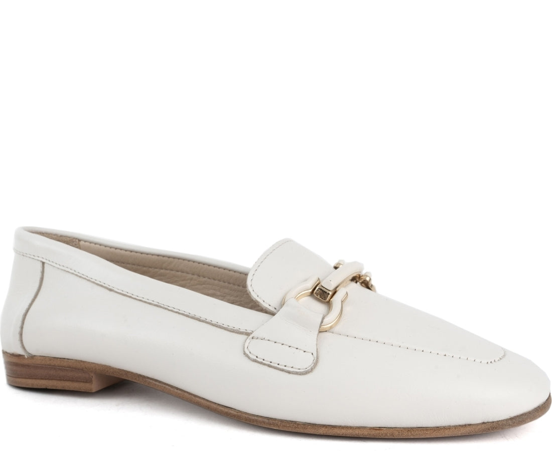 cream classic closed loafers