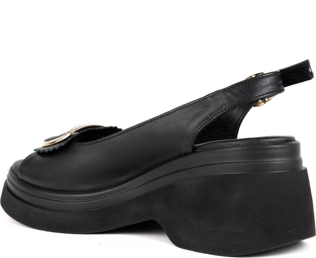 black casual open sandals