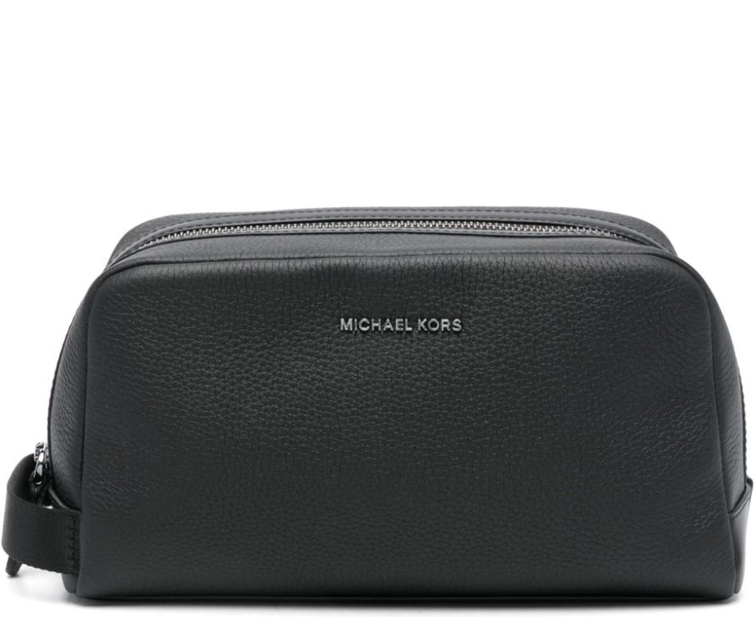 logo-lettering wash bag
