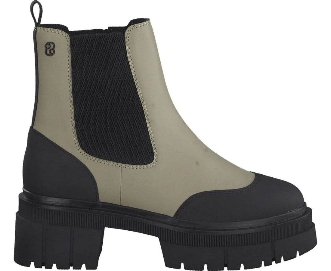 green casual closed booties