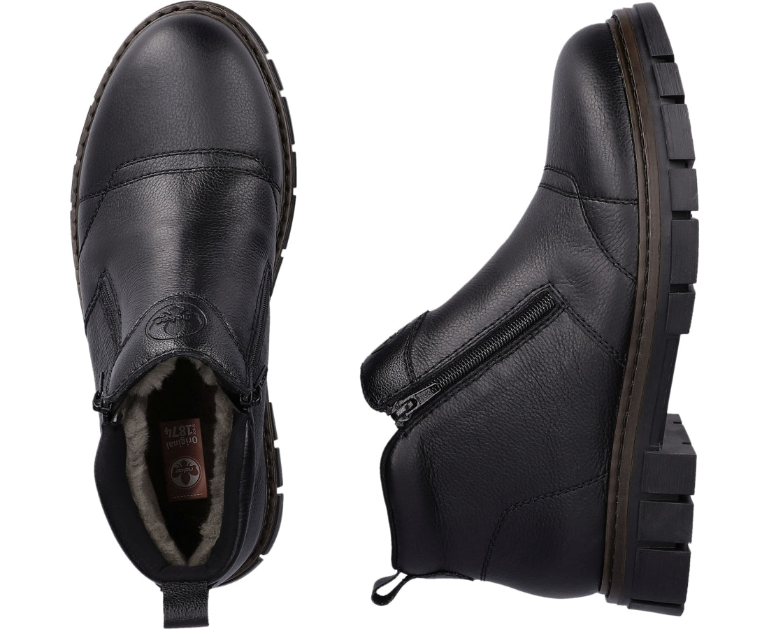 black casual closed booties