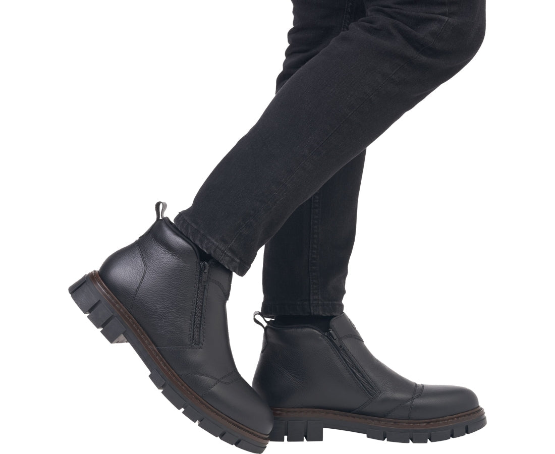 black casual closed booties