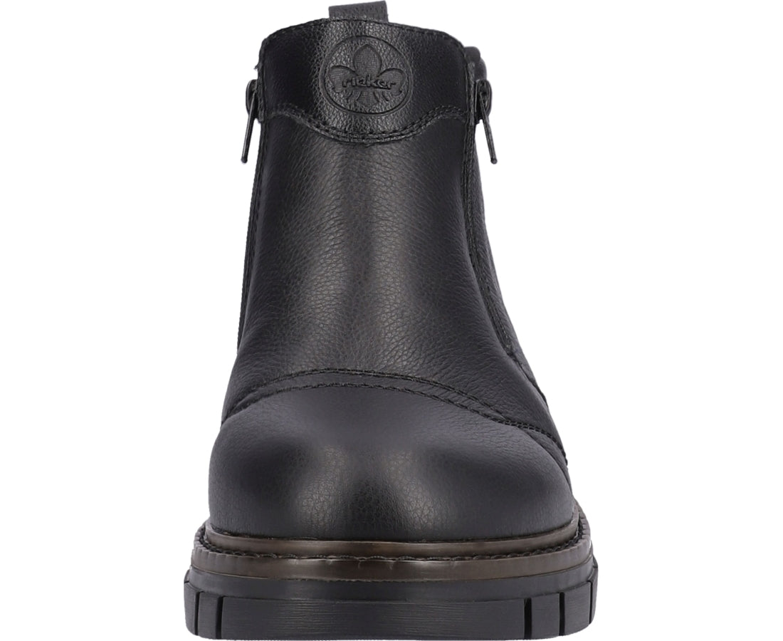 black casual closed booties