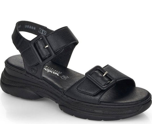 black casual open sandals