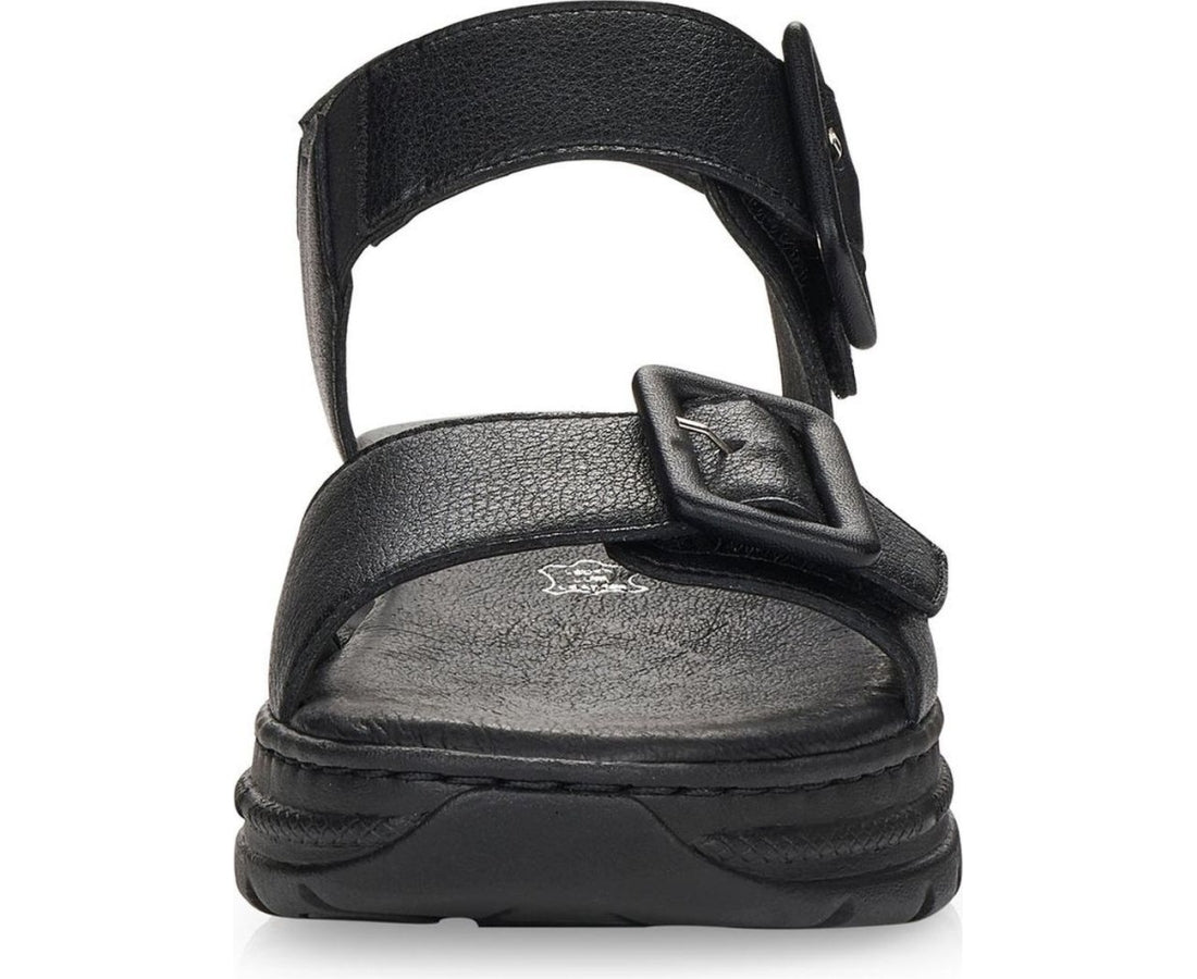 black casual open sandals