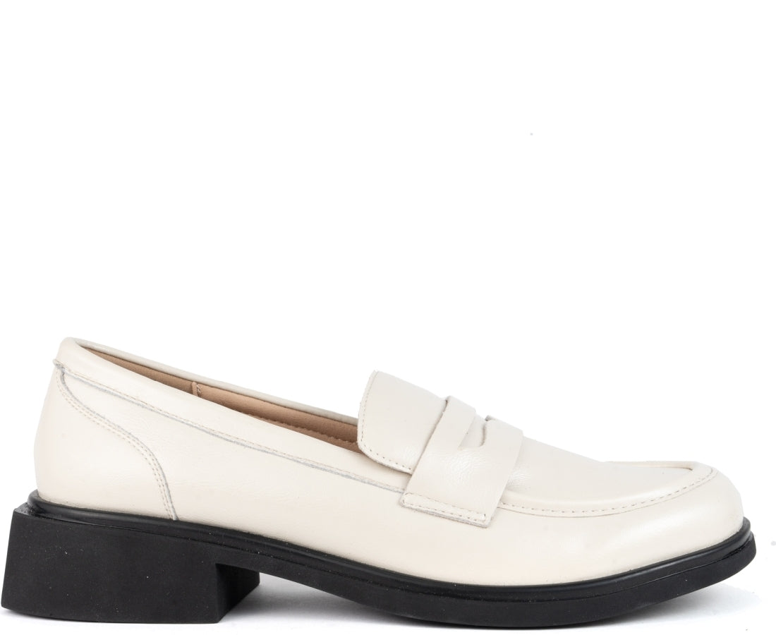 white elegant closed loafers