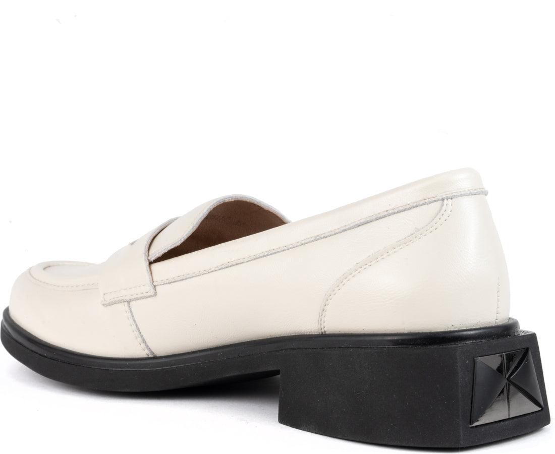 white elegant closed loafers