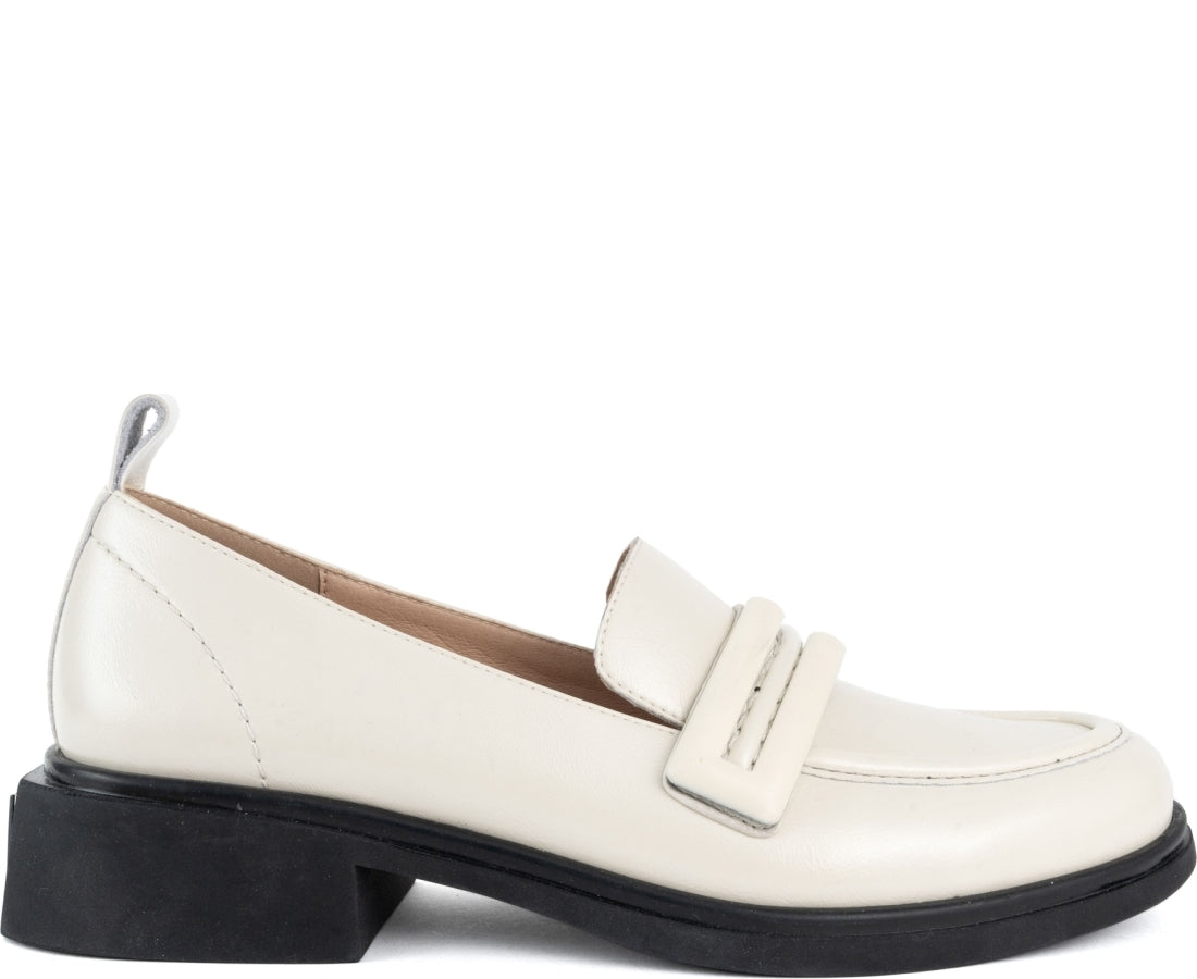 white elegant closed loafers