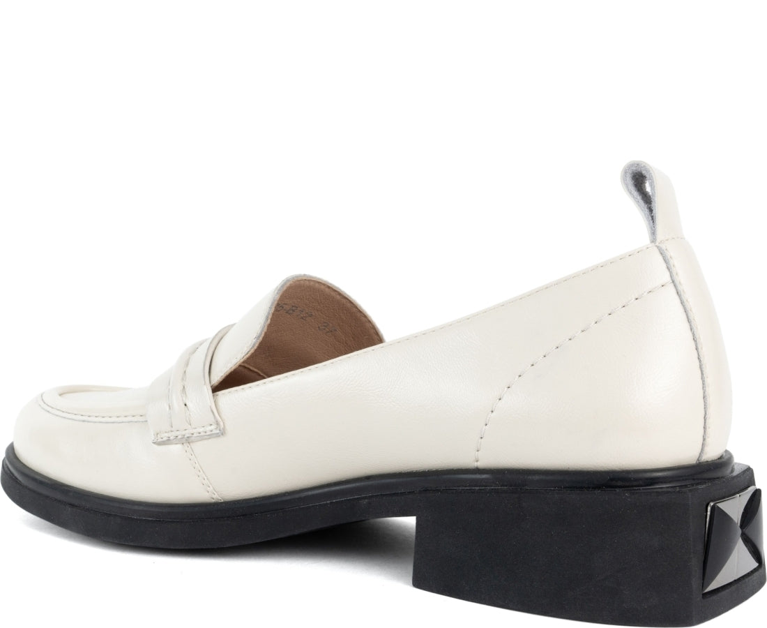 white elegant closed loafers