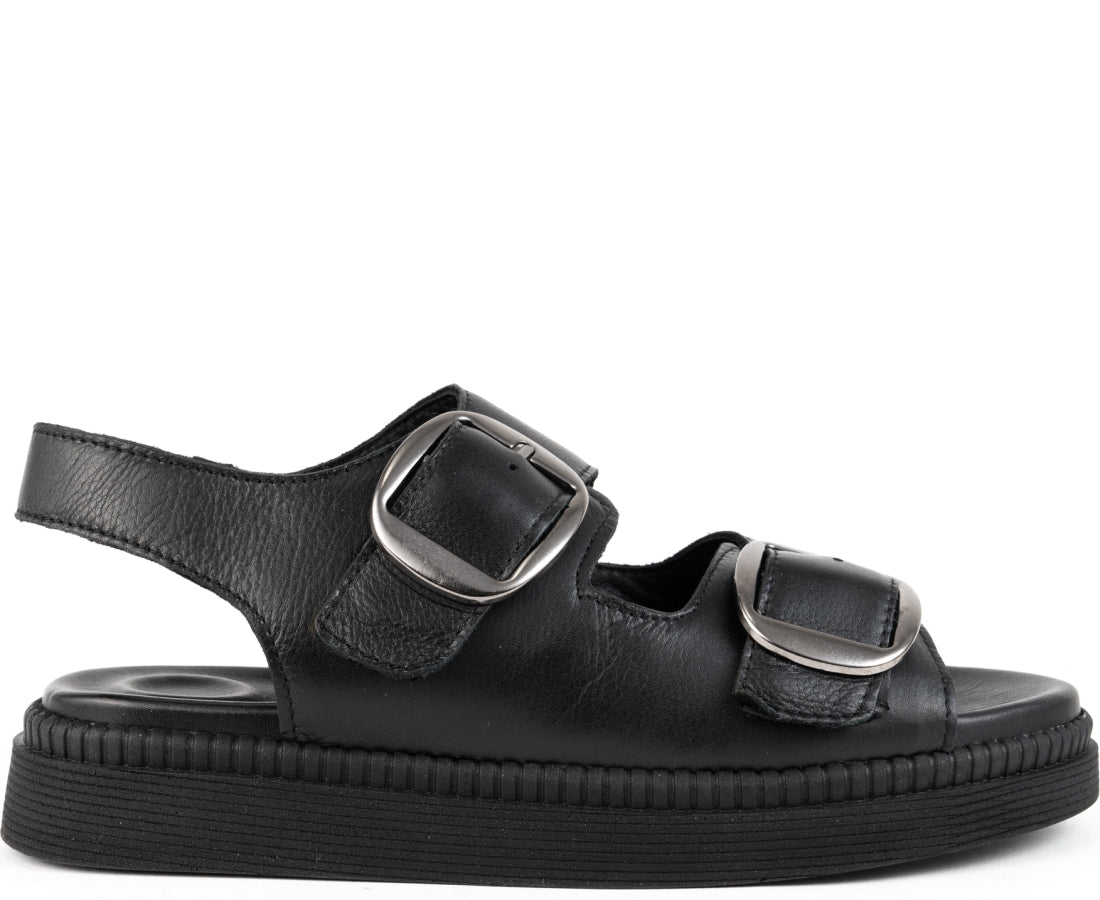 black casual open sandals