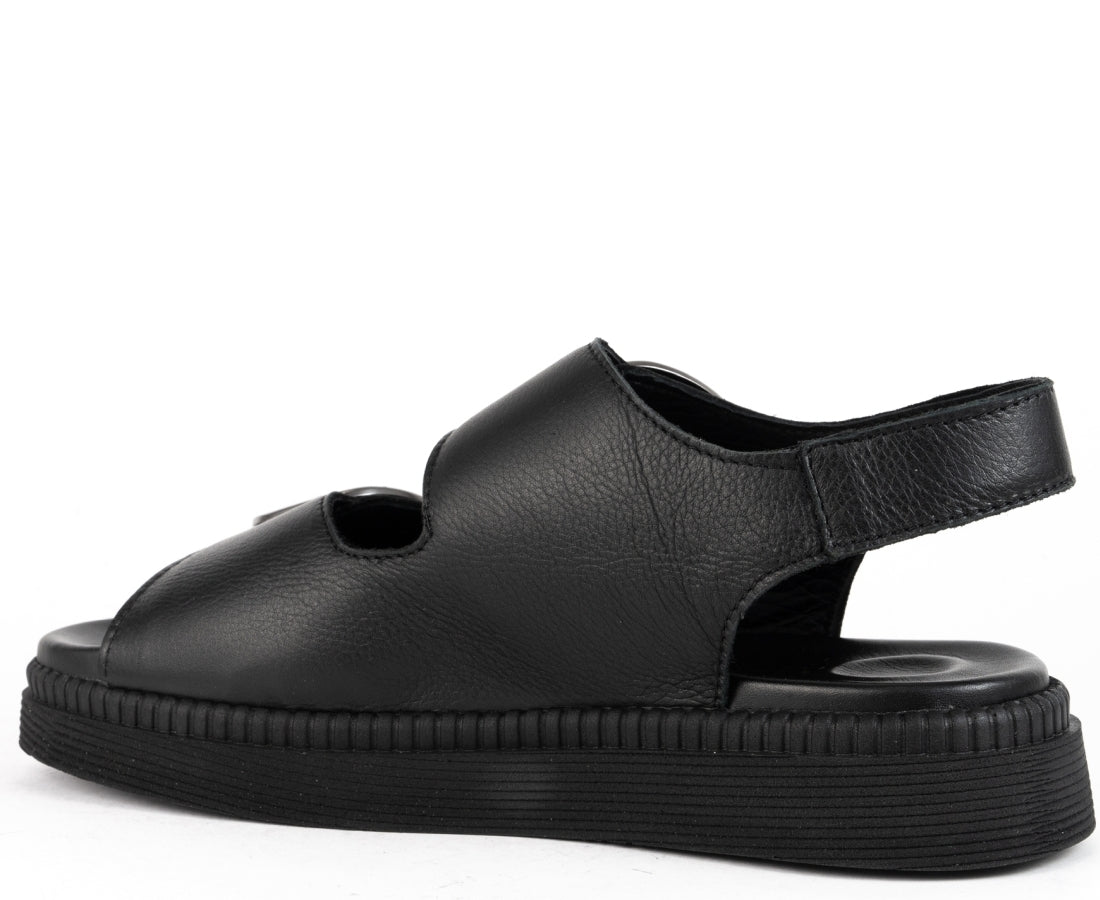 black casual open sandals