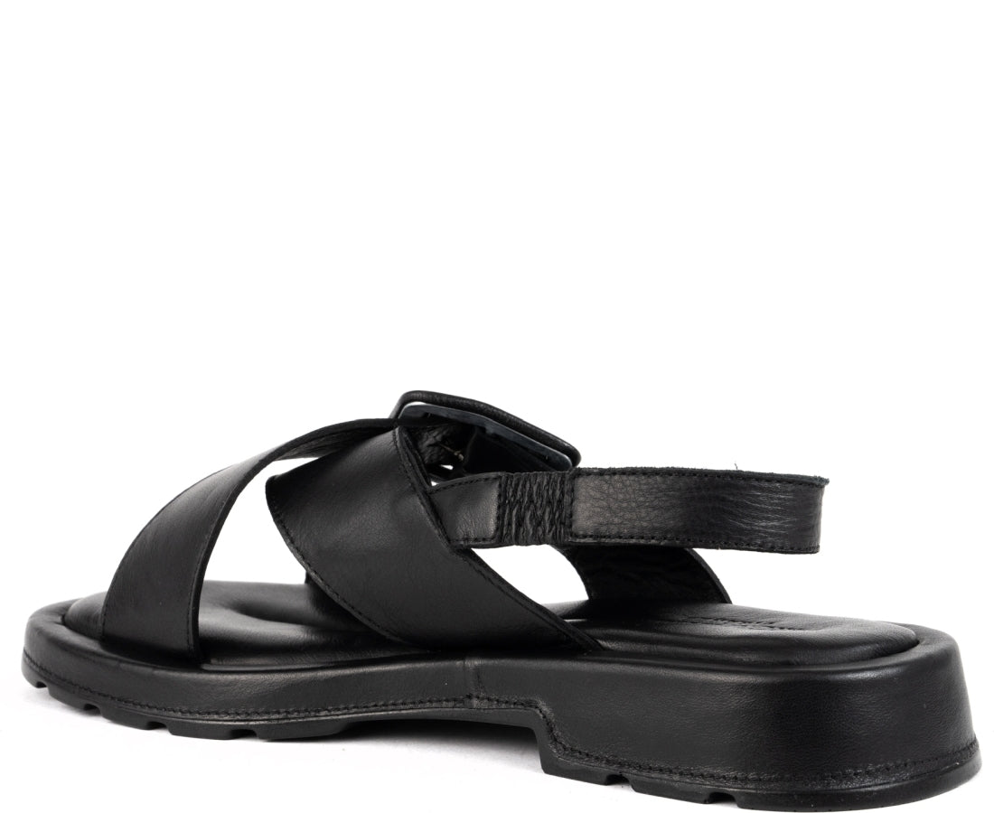 black casual open sandals