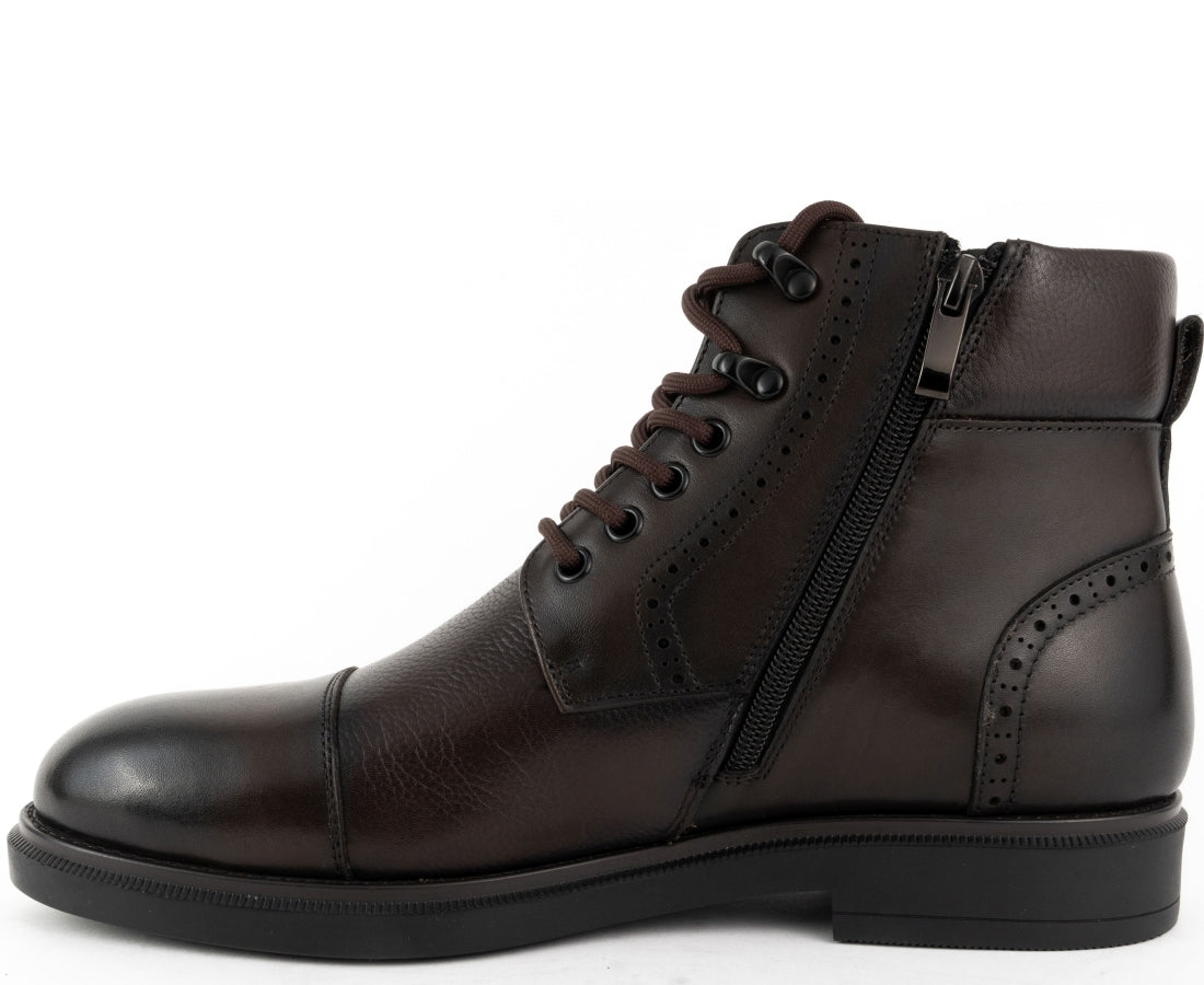 brown casual closed booties