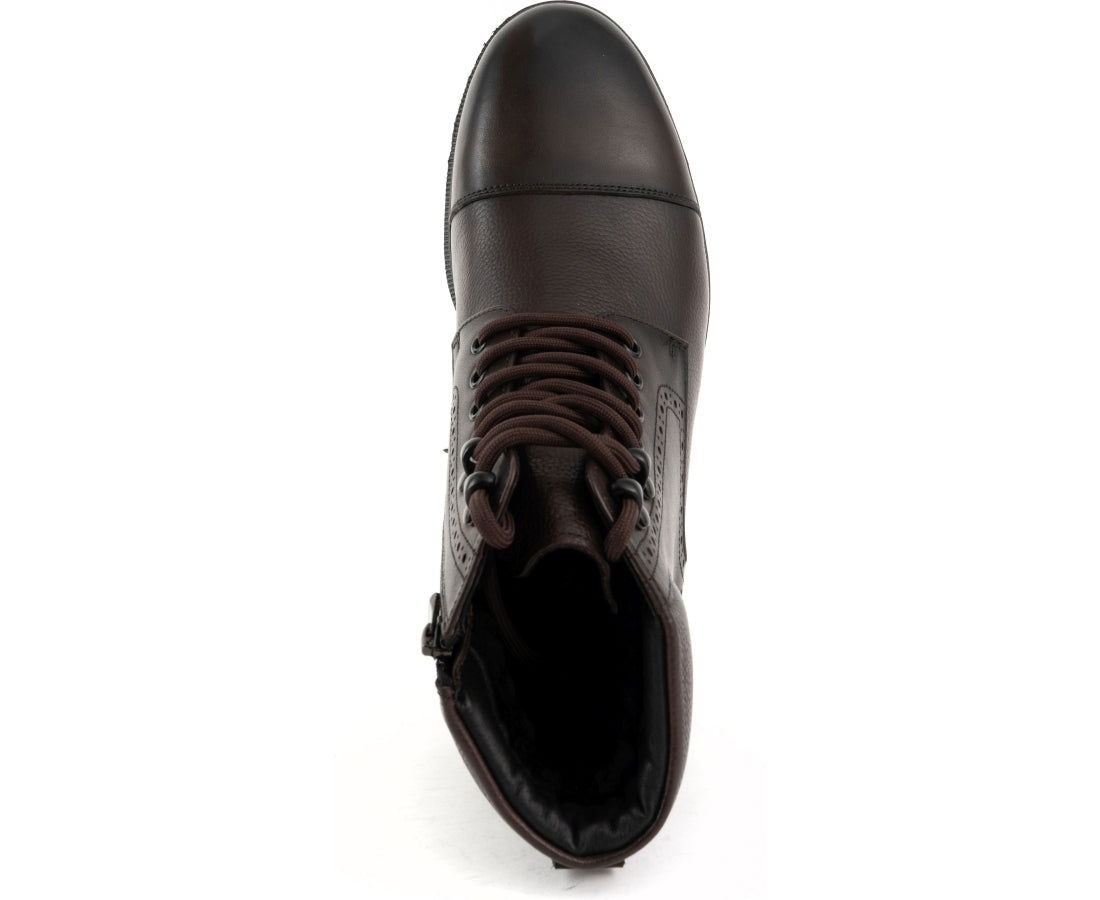 brown casual closed booties