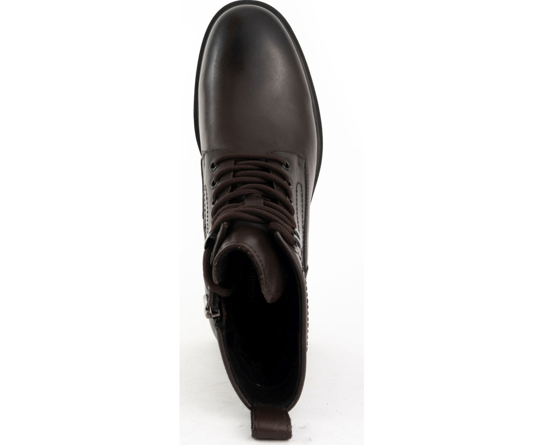 brown casual closed booties
