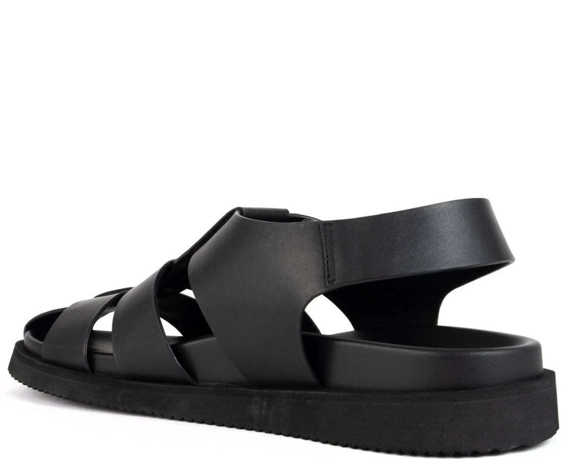 black casual open sandals