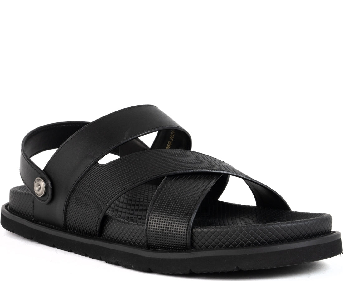 black casual open sandals