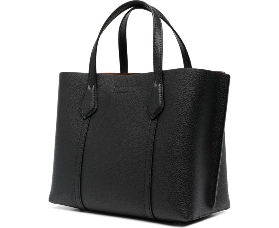 perry triple-compartment tote black