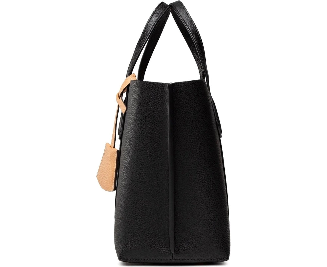 perry triple-compartment tote black